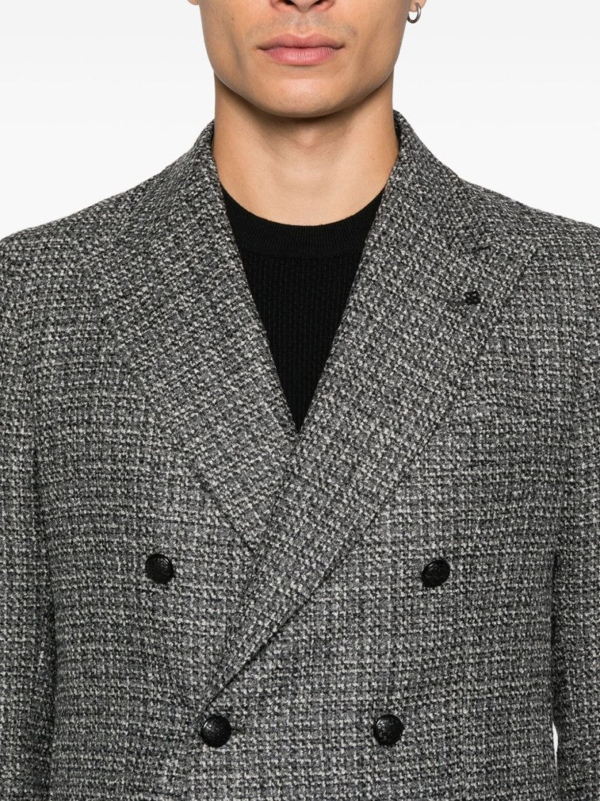 Tagliatore Textured Double-Breasted Wool Blend Blazer