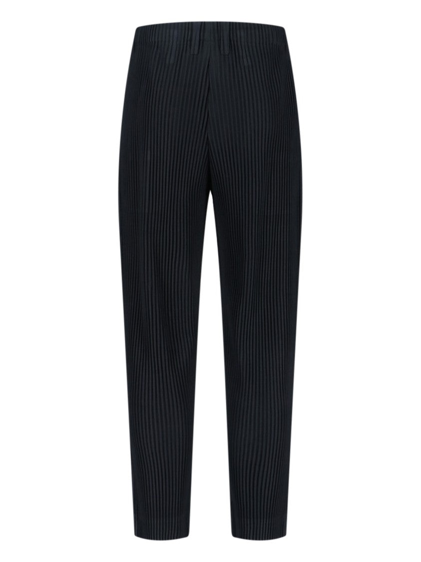 Homme Plissé Issey Miyake Pleated Black Trousers With Elastic Waistband