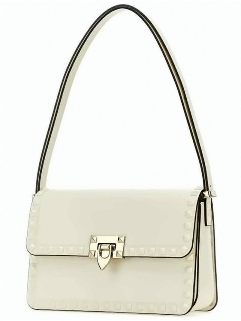 Valentino Garavani Rectangular White Calf Leather Shoulder Bag