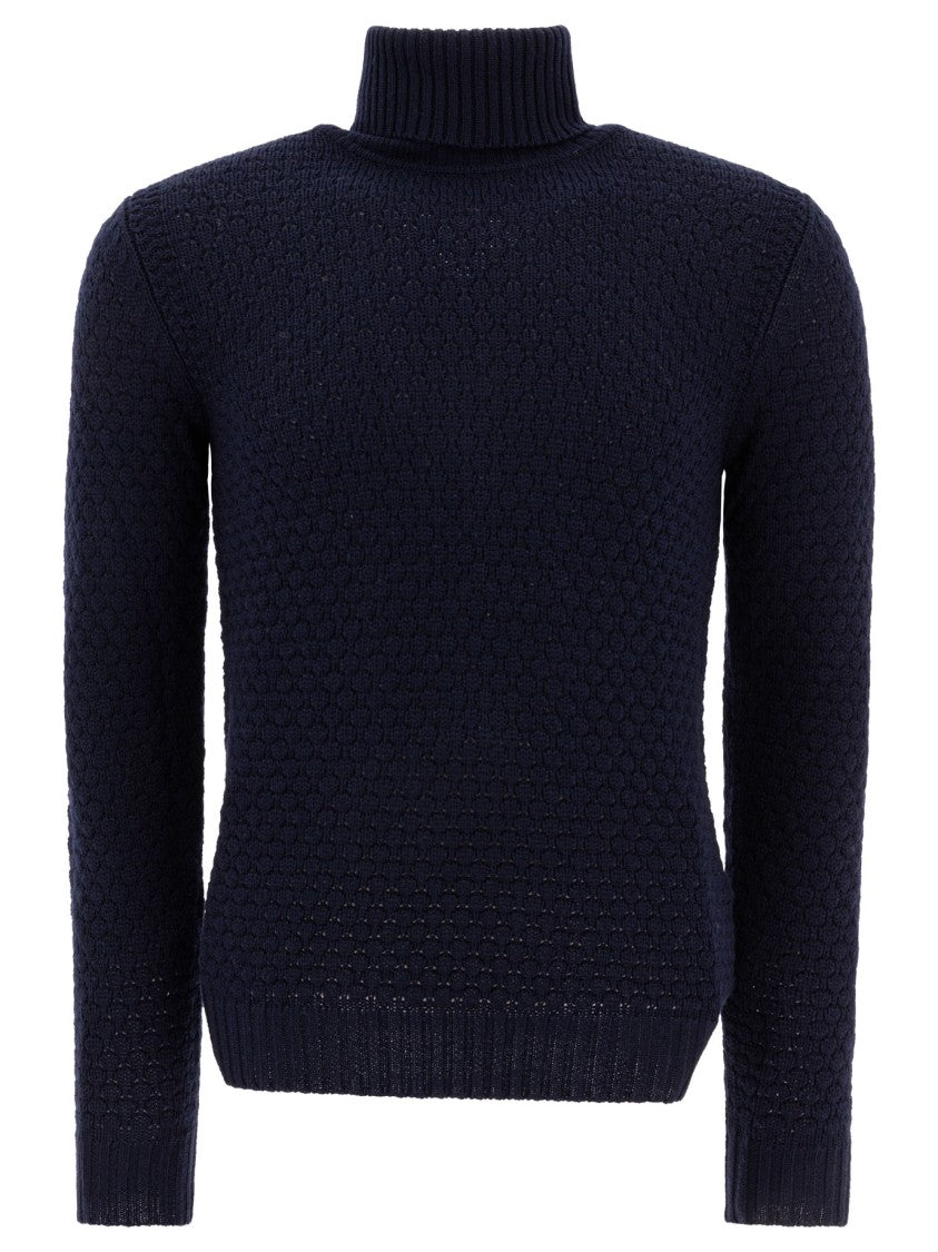 Rakki' Textured Merino Wool Turtleneck Sweater