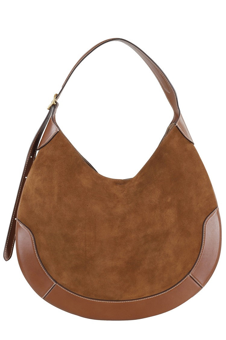 Polo Ralph Lauren Medium Shoulder Bag In Warm Cinnamon With Suede Accents