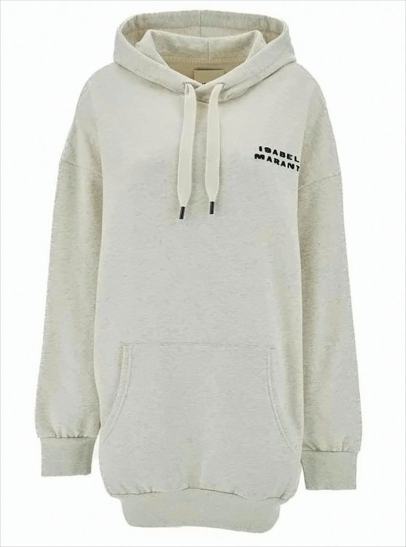 Isabel Marant Relaxed-Fit Heathered Hoodie With Subtle Logo
