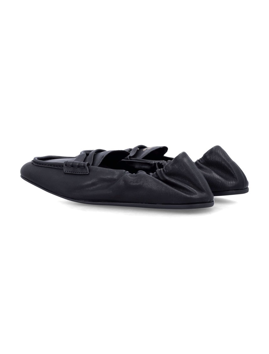 Miu Miu Ruches Nappa Leather Loafers