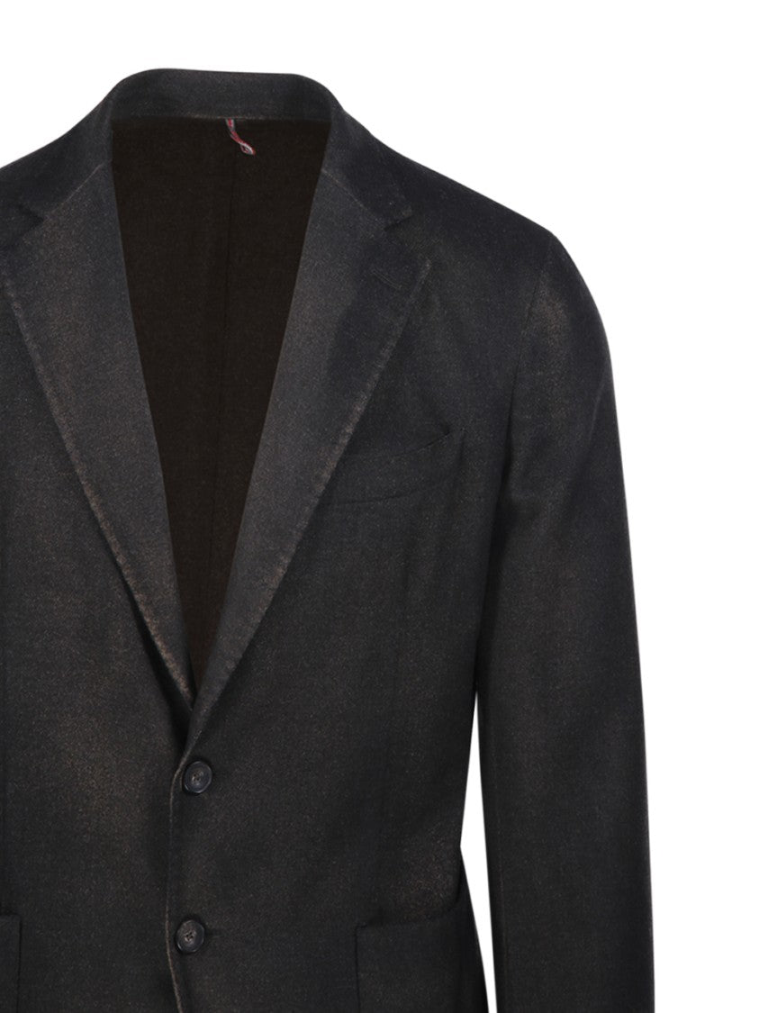 Santaniello Tailored Black Blazer With Notched Lapels