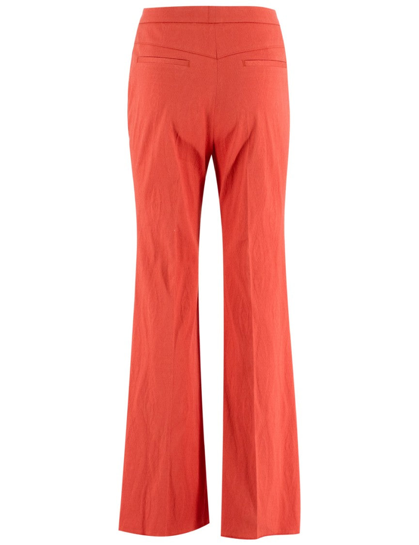 Etro High-Waisted Red Trousers With Wide Cut