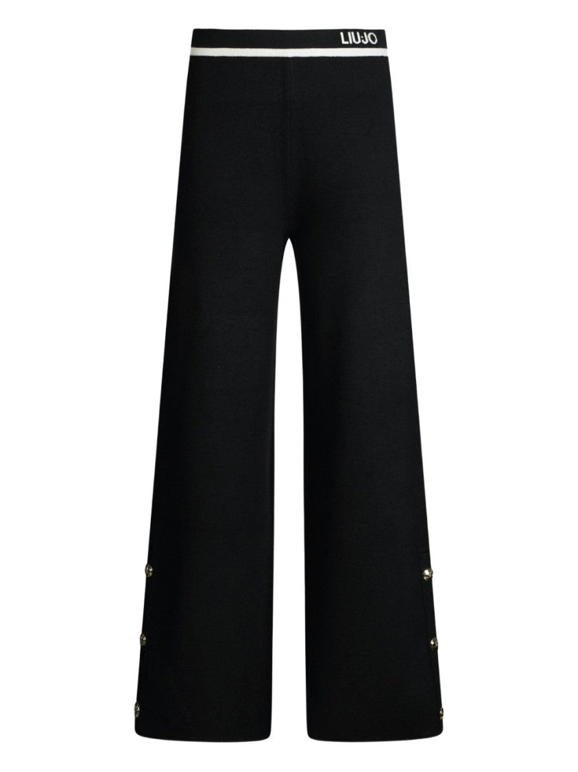 Liu Jo Wide-Leg Trousers With Decorative Hem Buttons