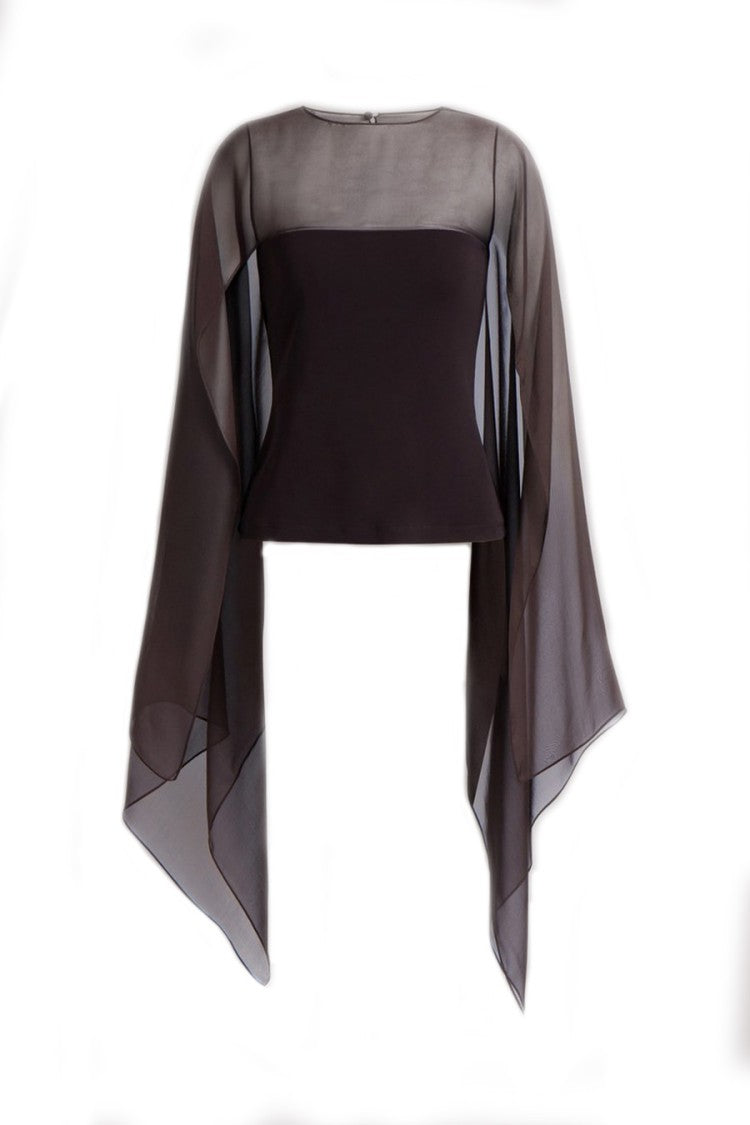 Alberta Ferretti Brown Silk Blouse