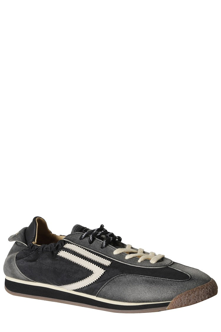 Puraai Black 6.02 Panther Leather Accents Nylon Rubber Sneakers