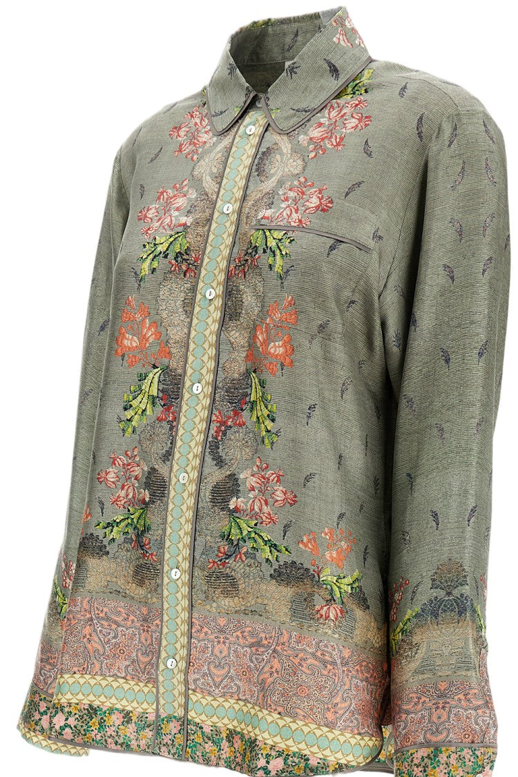 Pierre-Louis Mascia Multicolor Printed Silk Long-Sleeved Shirt