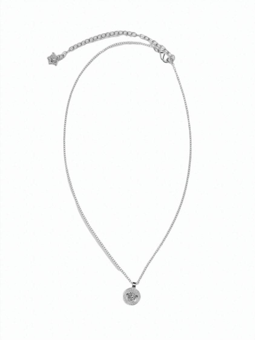 Versace Silver-Tone Metal Necklace With Medusa Pendant