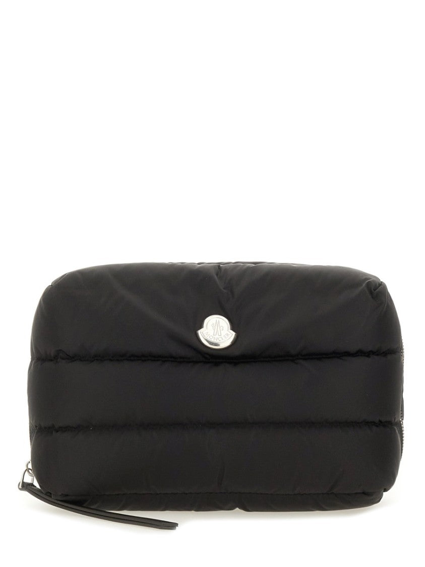 Moncler Quilted Puffer Beauty Case With Smooth Finish And Metallic Emblem