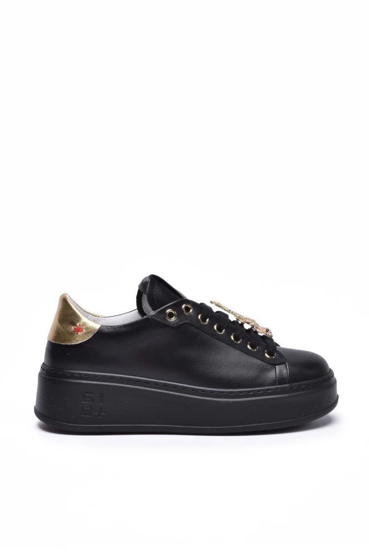 Gio + Black Leather Rubber Women's Leather Sneakers