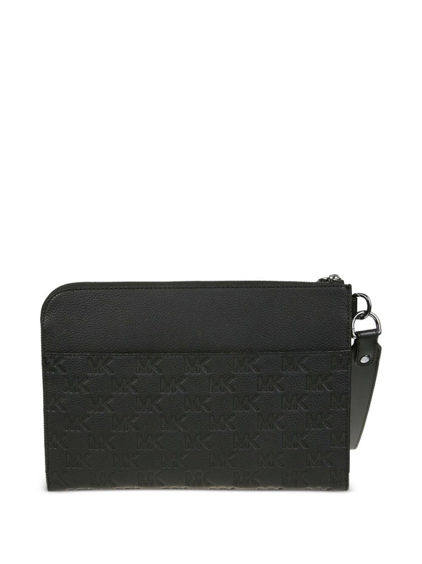 Michael Kors Textured Black Leather Wristlet Wallet
