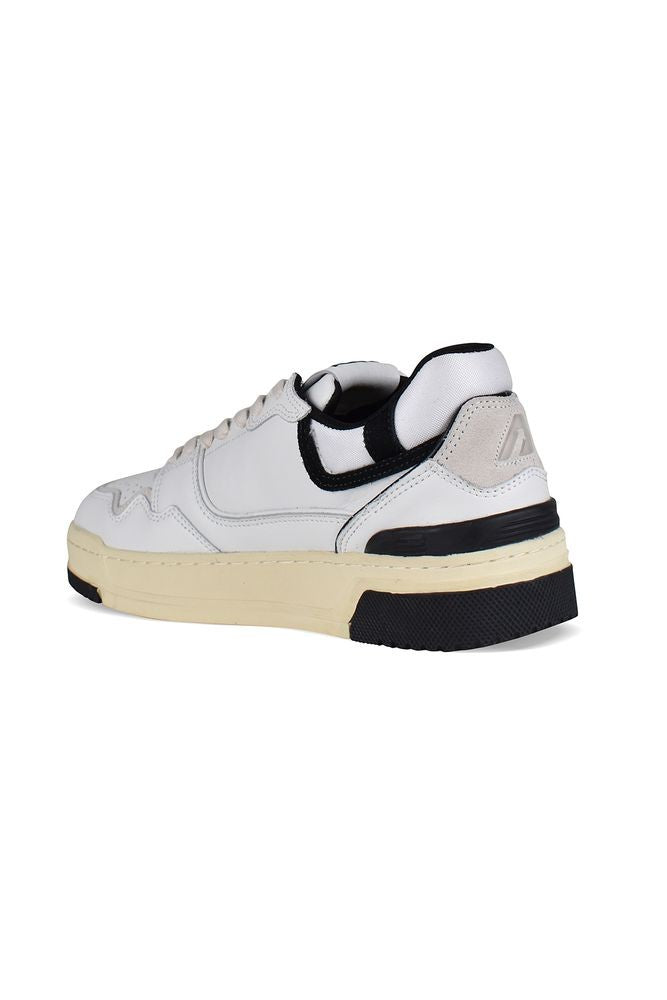 Autry White And Black Leather Clc Low-Top Sneakers