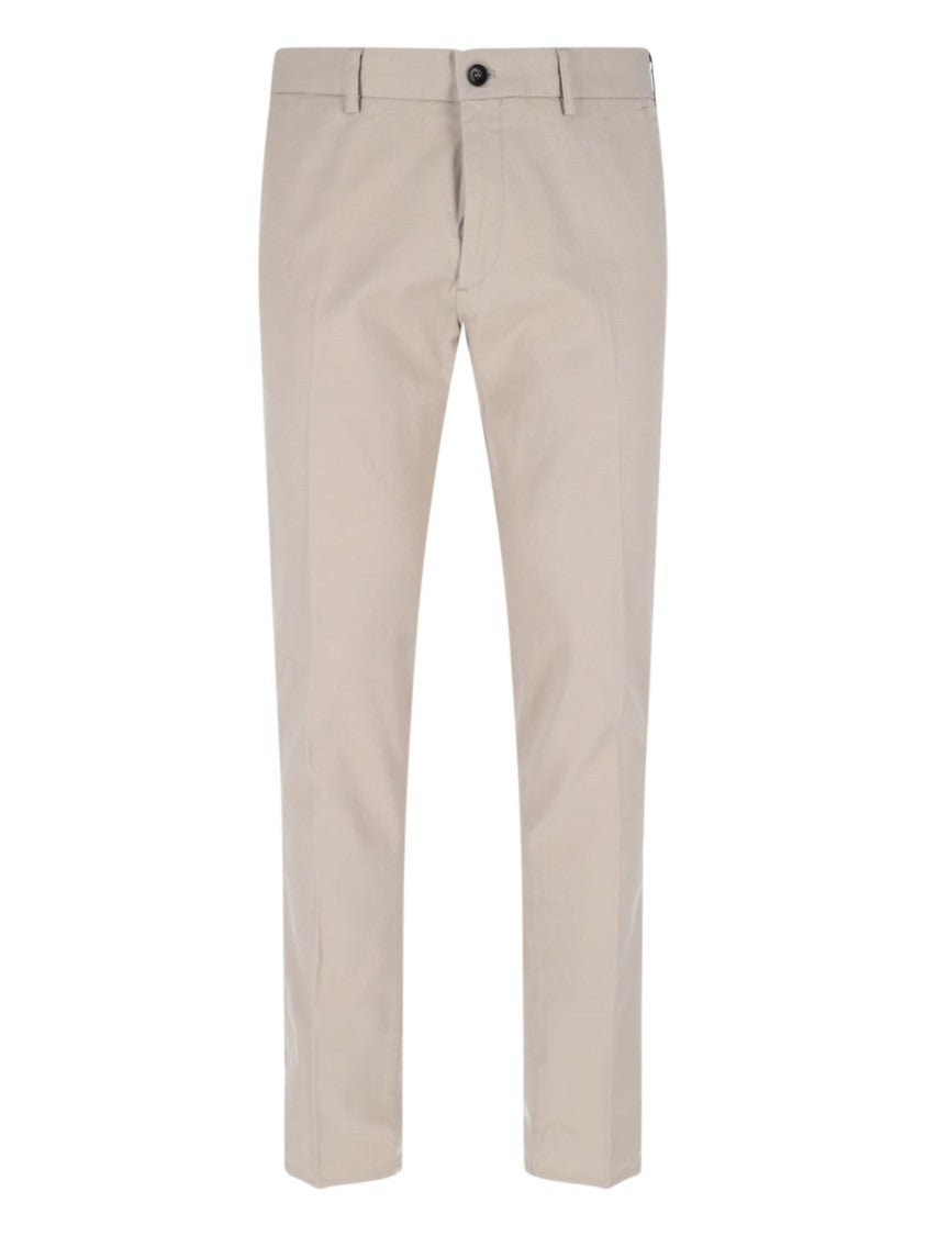 Incotex High-Waisted Beige Chino Pants With Straight Leg Design