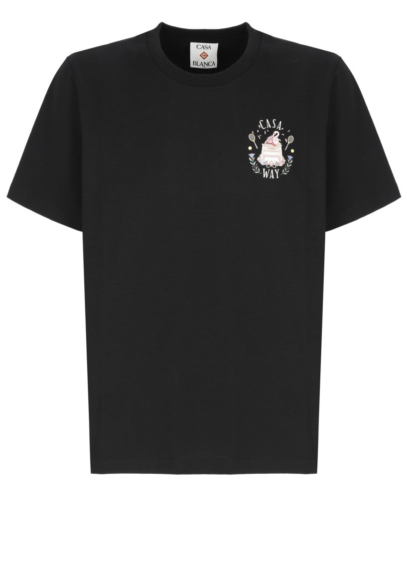 Casablanca Black Casaway Print T-Shirt