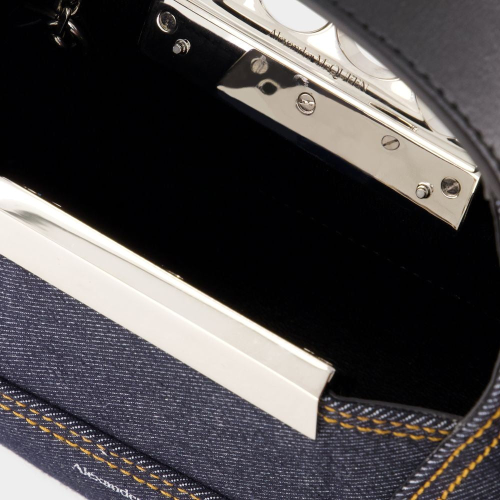 Alexander Mcqueen Jewelled Mini Hobo Bag - Leather - Black