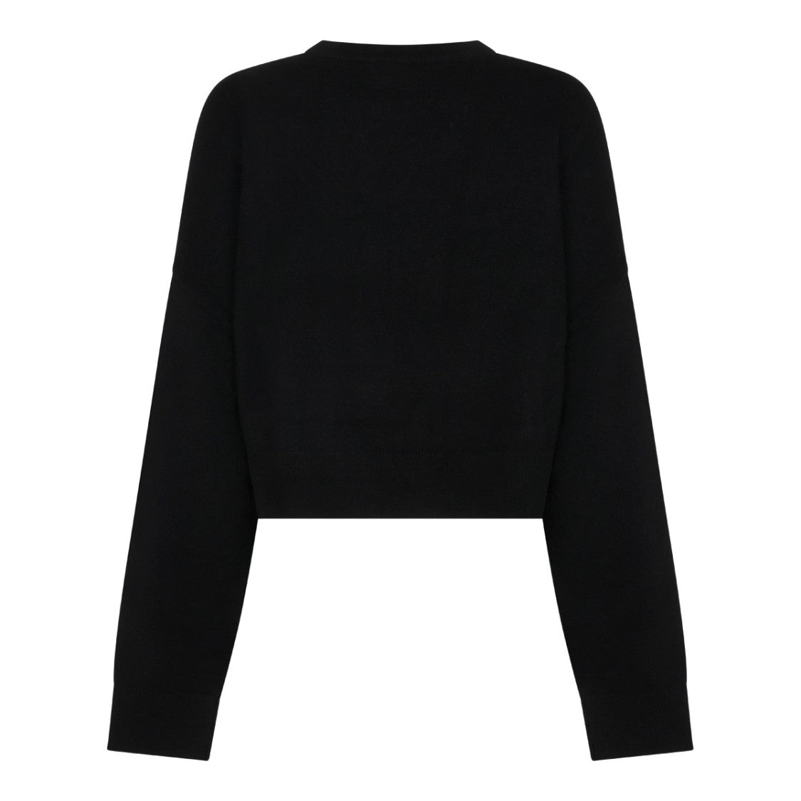 Blumarine Cropped Sweater With Rhinestone Script Detail