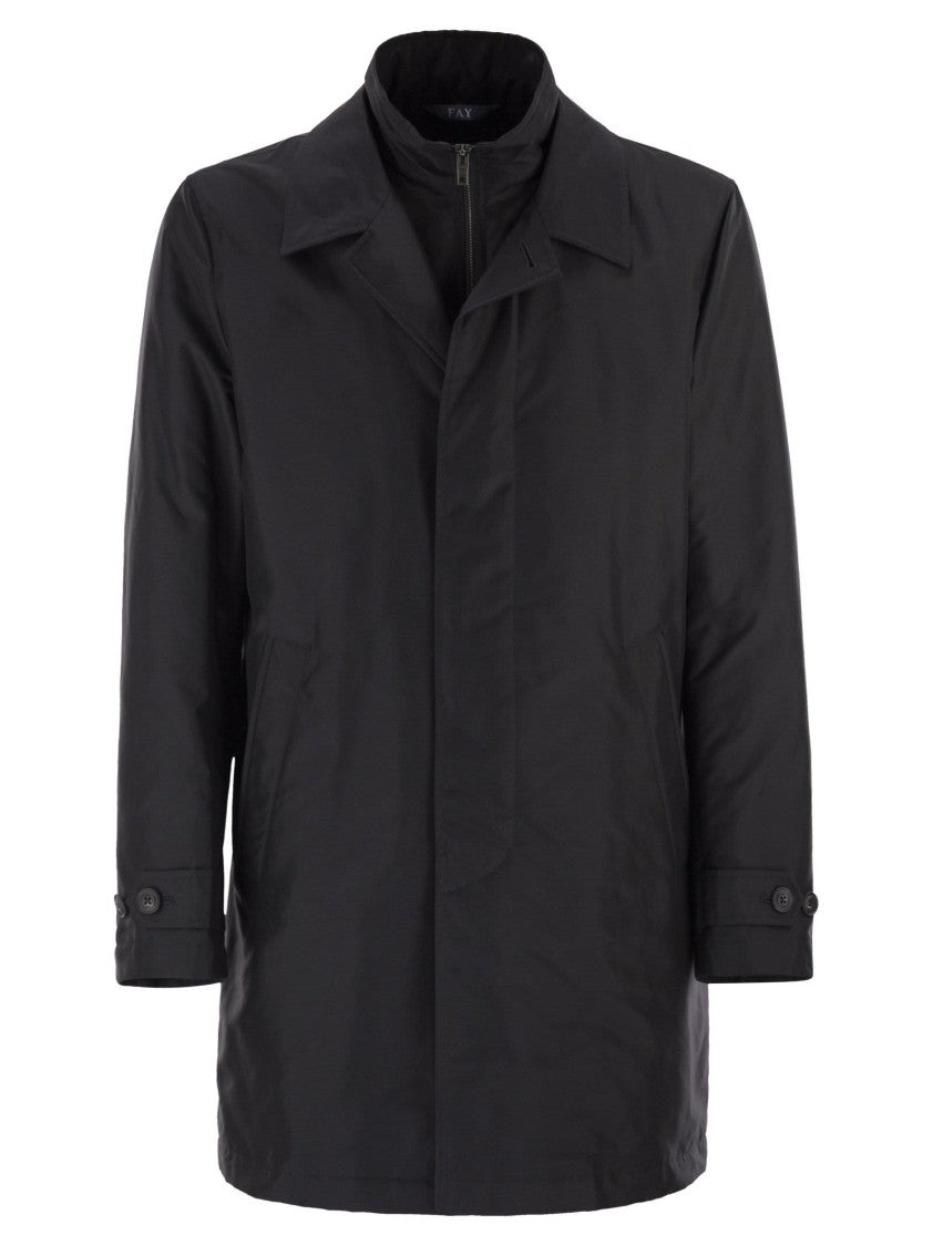 Fay Morning Coat In Technical Poplin