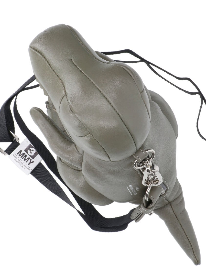 Maison Mihara Yasuhiro Mini T-Rex Shoulder Bag In Soft Grey Sheep Leather
