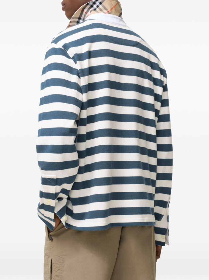 Burberry Multicolor Long-Sleeve Striped Polo Shirt