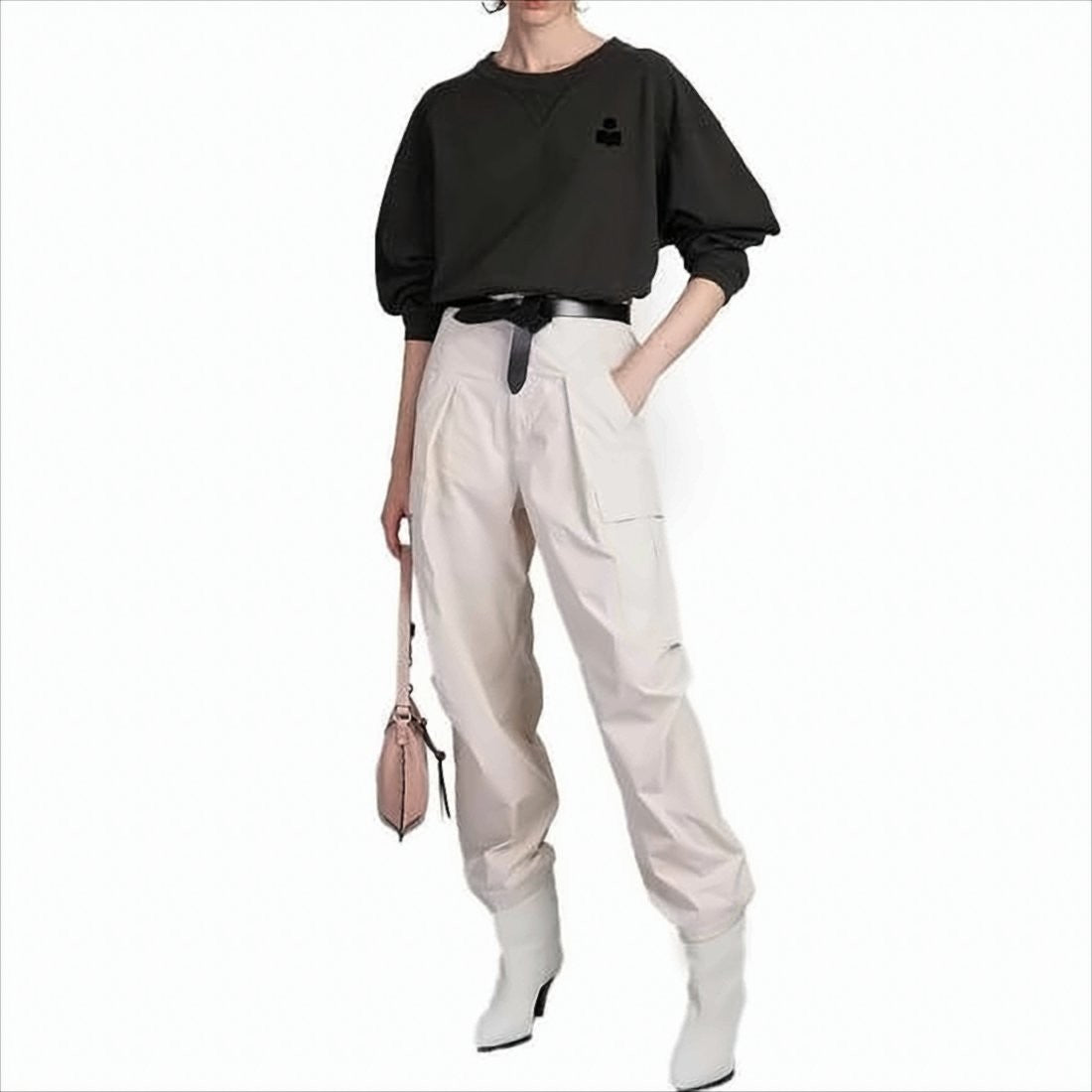 Isabel Marant Cropped Long-Sleeved Sweatshirt With Adjustable Drawstring Hem