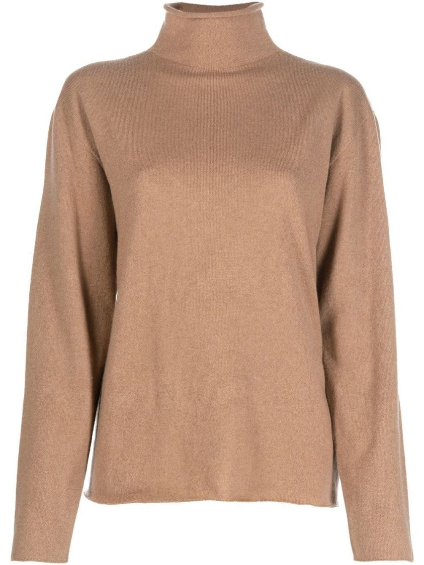 Jil Sander High Neck Long Sleeve Cashmere Sweater With Relaxed Fit