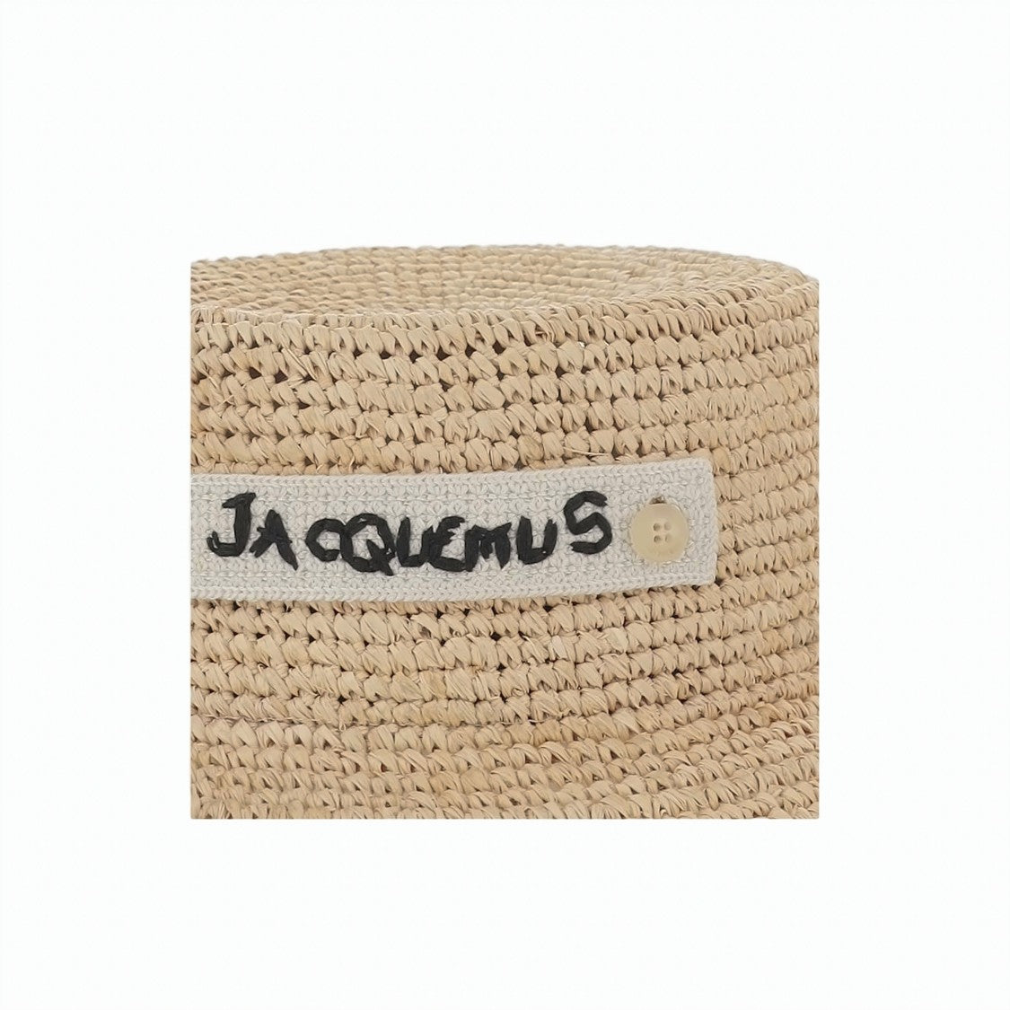 Jacquemus Woven Raffia Bucket Hat With Contrasting Logo Label