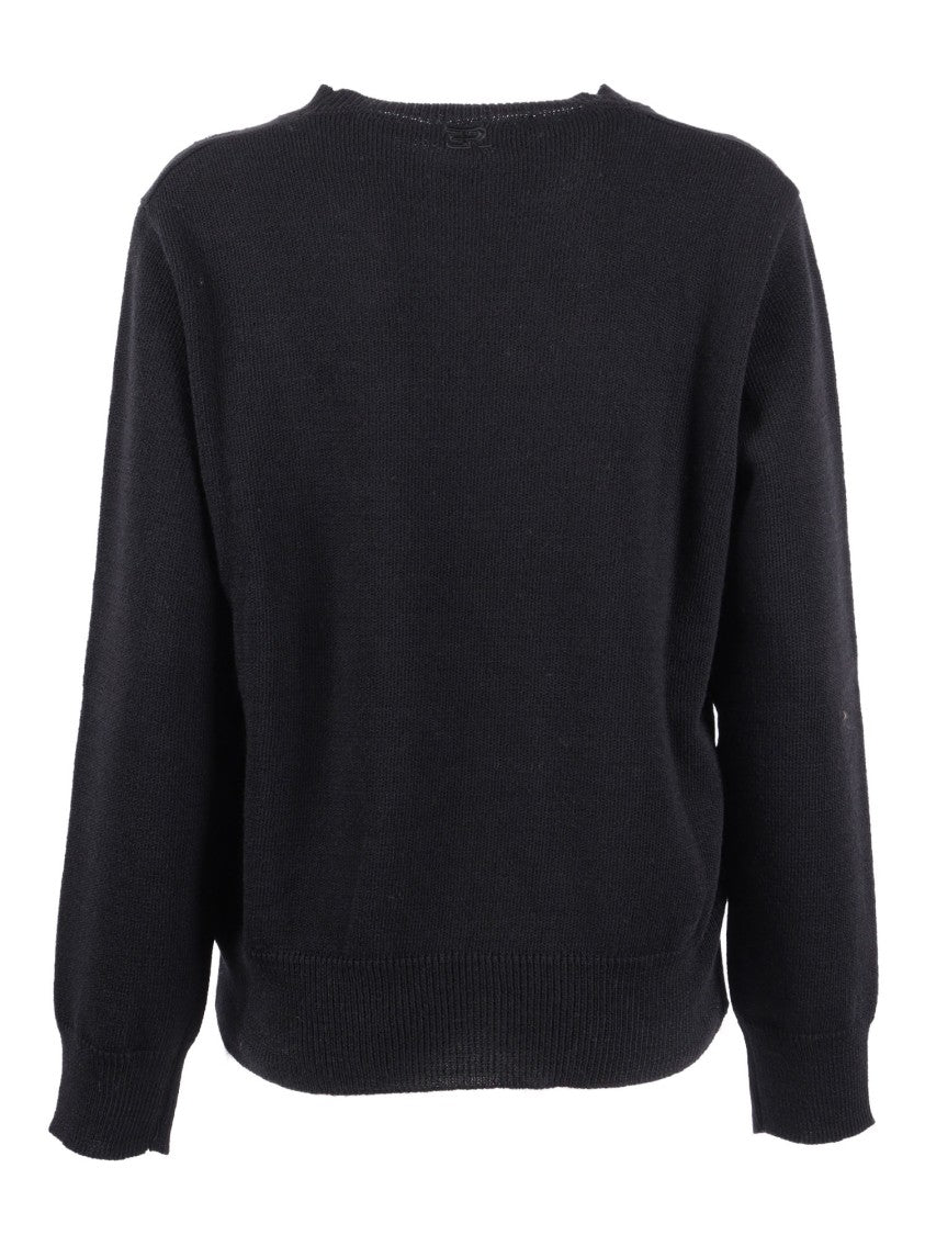 Ermanno Scervino Classic Crew Neck Sweater With Textured Fabric