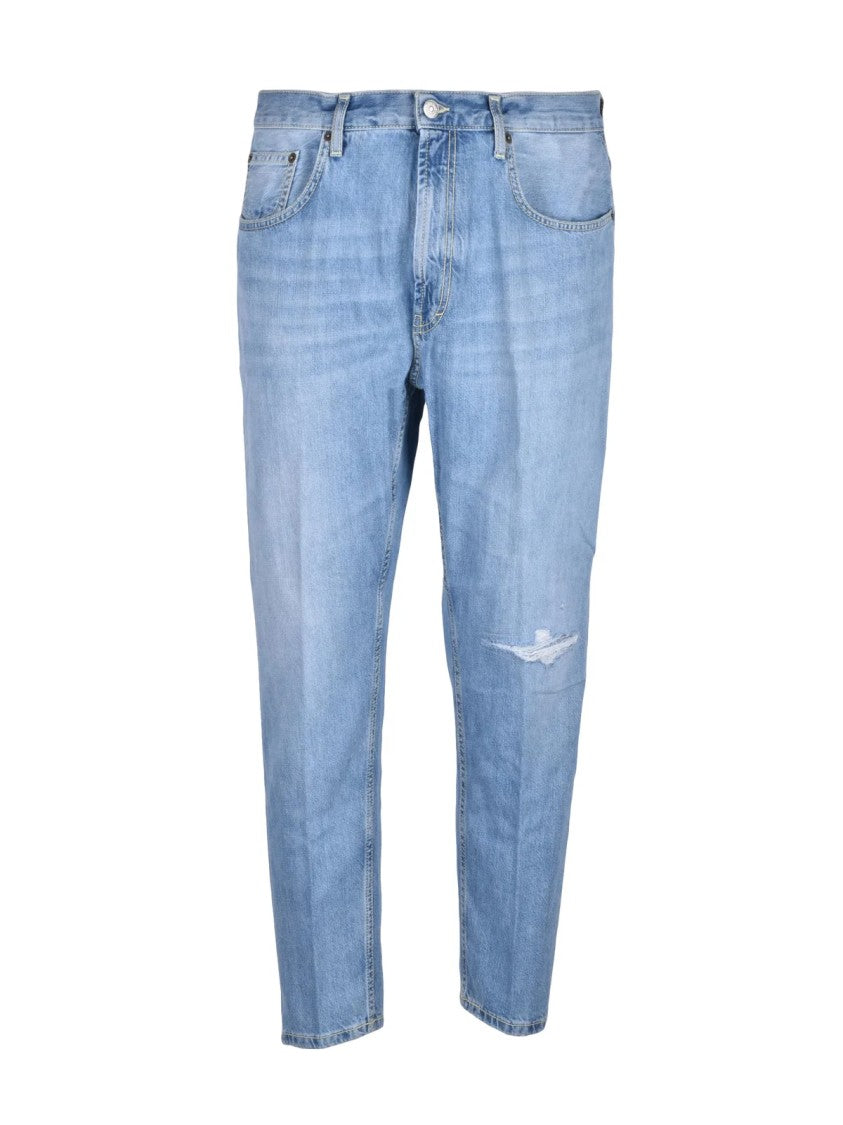 Dondup Light Blue Jago Carrot Fit Cotton Jeans