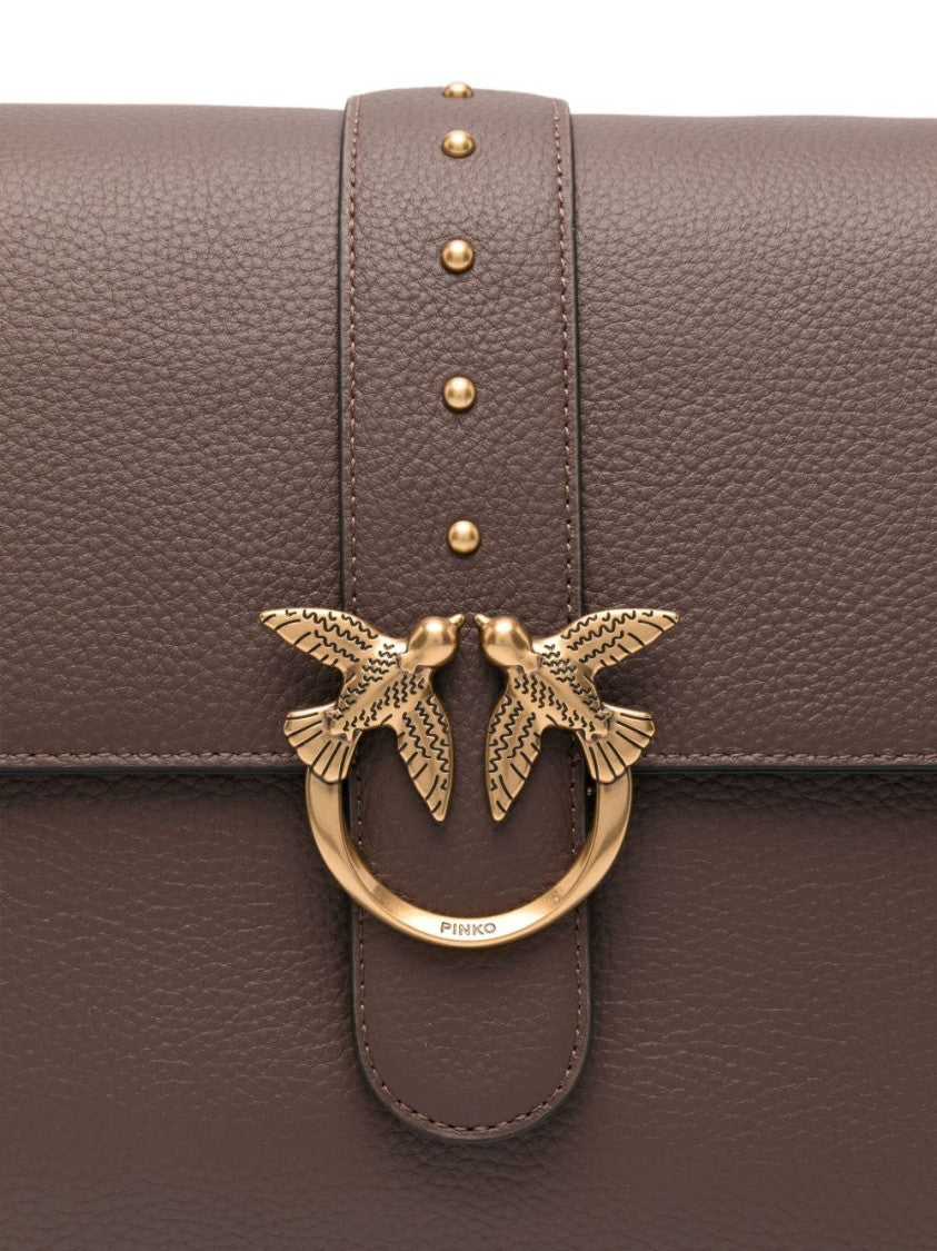 Pinko Structured Shoulder Bag With Gold-Tone Metal Clasp