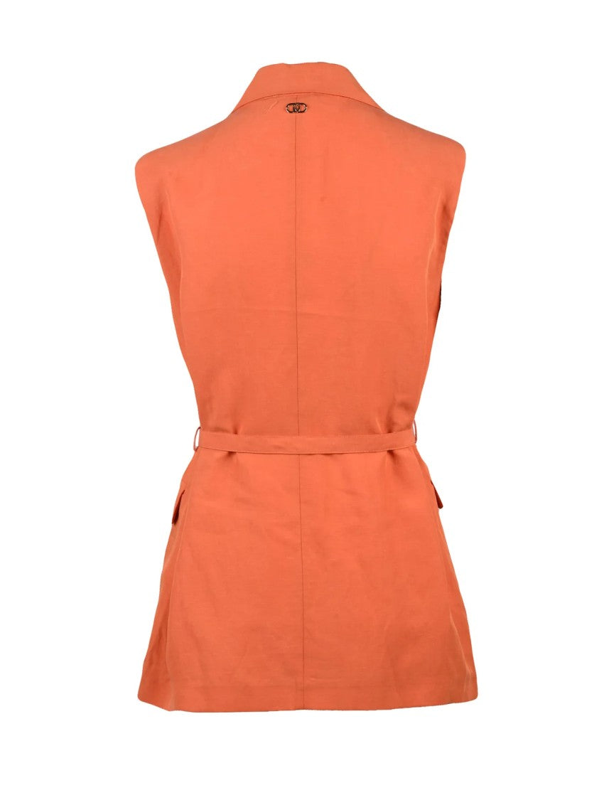 Liu Jo Orange Lycra Linen Sleeveless