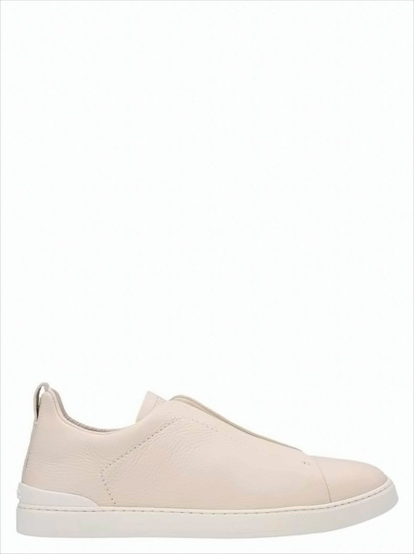 Ermenegildo Zegna Minimalist Deerskin Sneakers With Rubber Sole And Slip-On Design