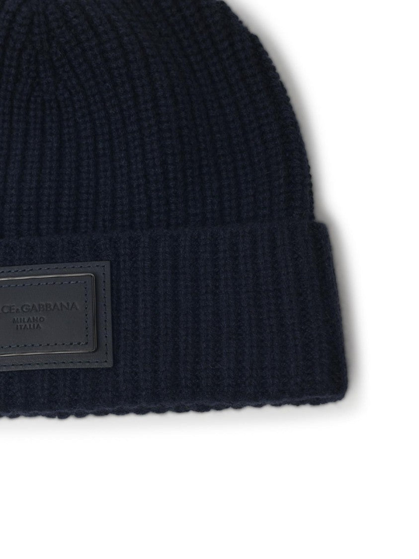 Dolce & Gabbana Blue Cashmere Beanie