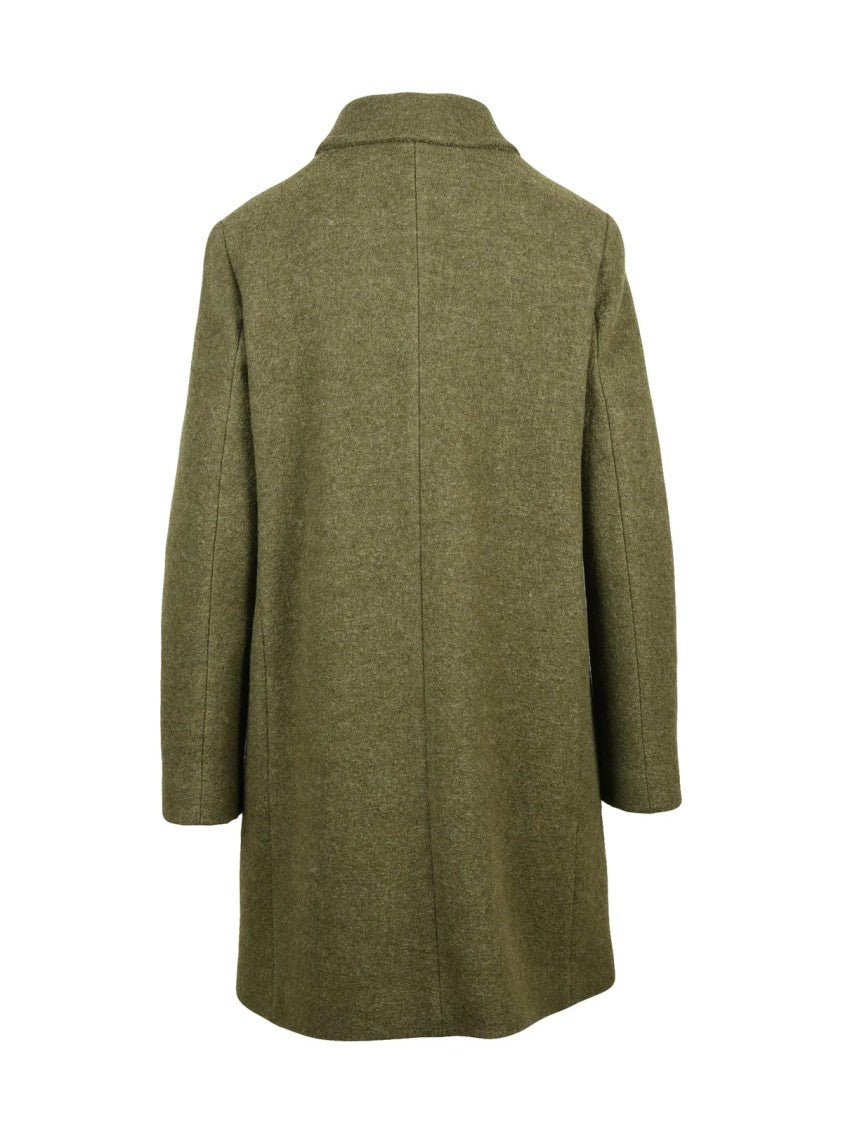 Aspesi Double-Breasted Virgin Wool Coat With Quilted Lining