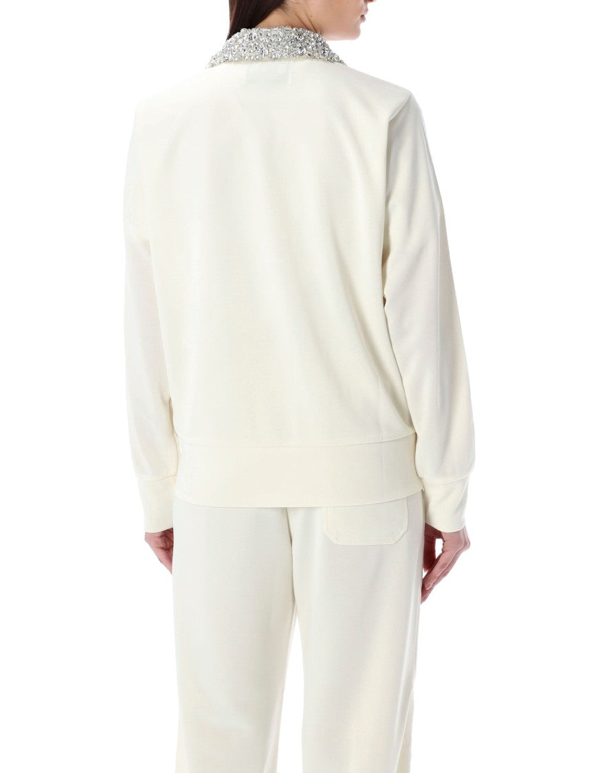 Golden Goose Zip Fleece Crystal Collar Jacket