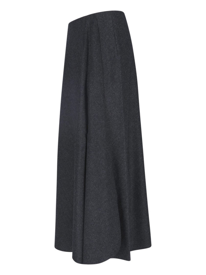 Giorgio Armani Grey Virgin Wool Midi Skirt