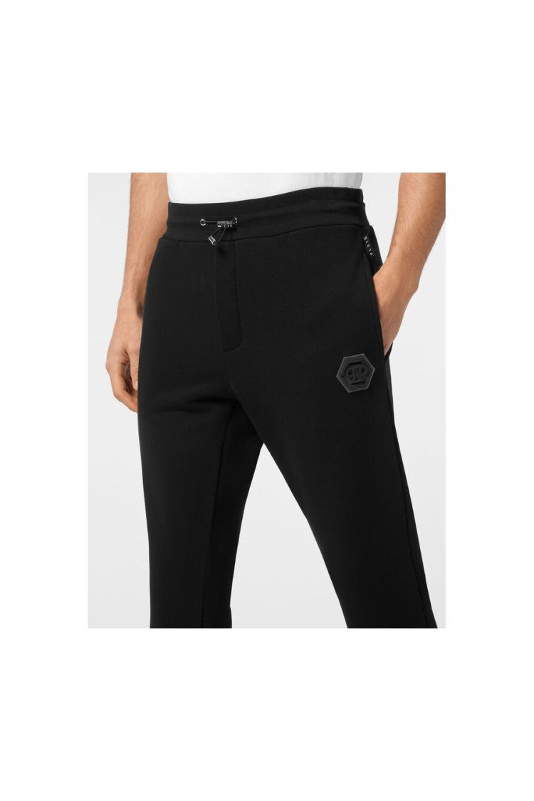 Philipp Plein Tailored Fit Trousers In Black Cotton-Elastan Blend