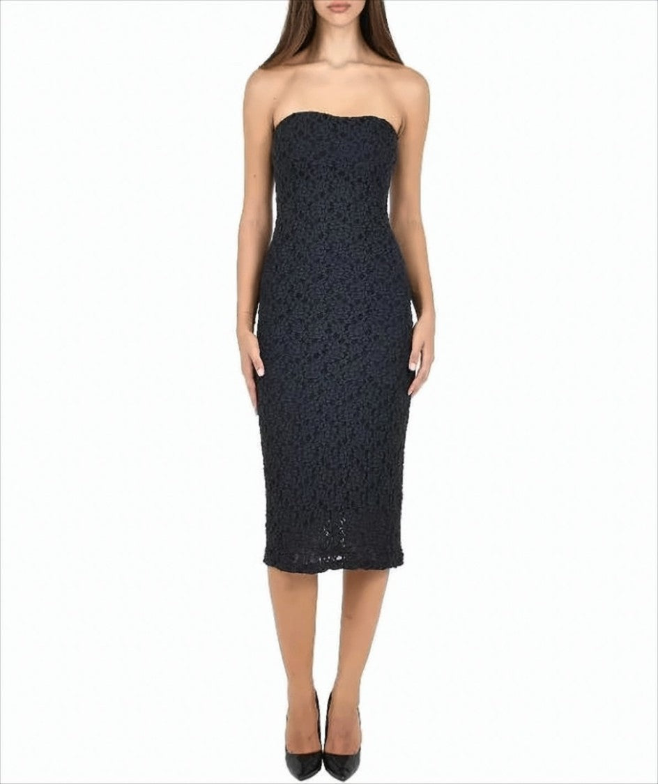 Max Mara Floral Lace Midi Sheath Dress
