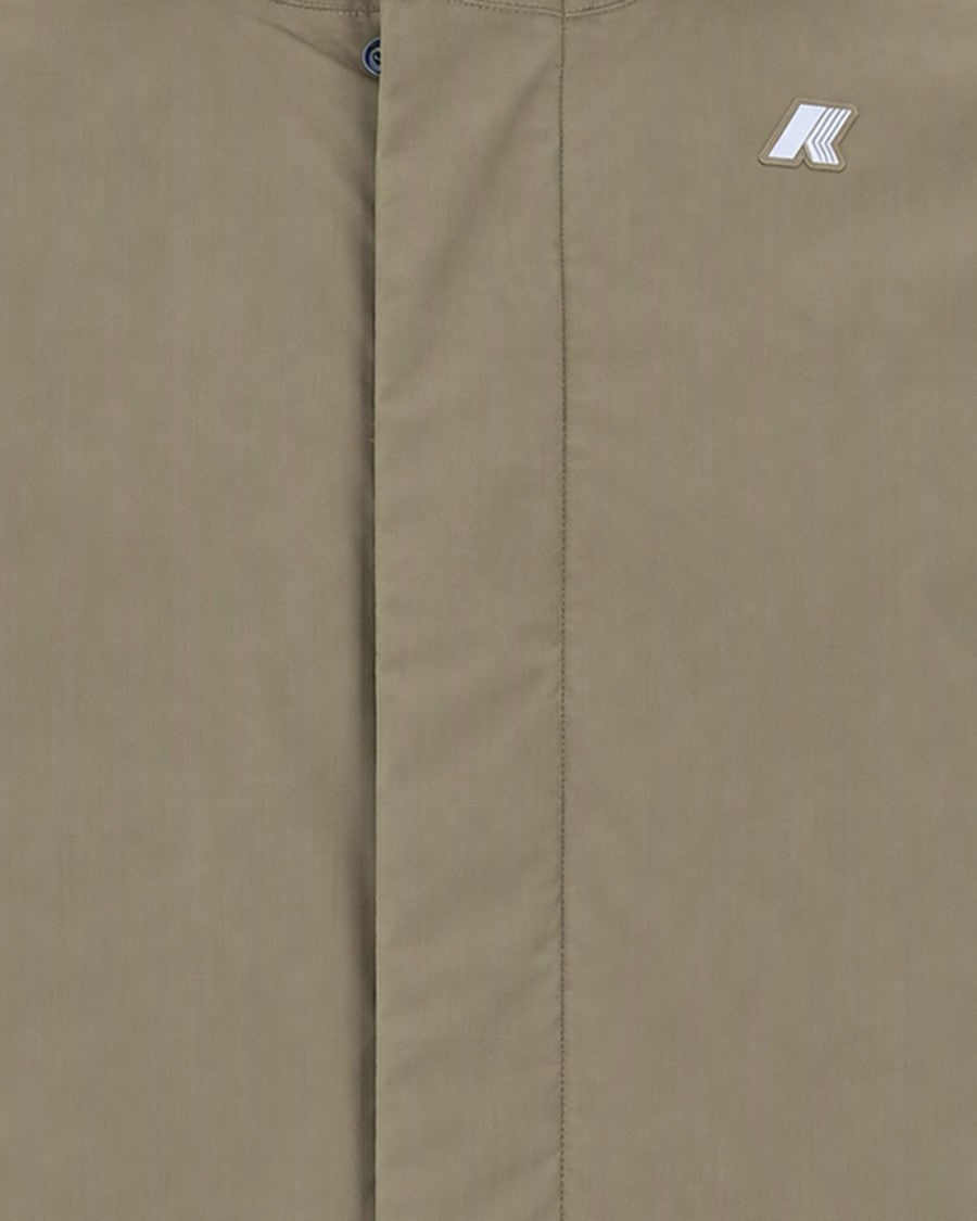 K-Way Mid-Length Micro Canvas Jacket With Eco-Friendly Insulation