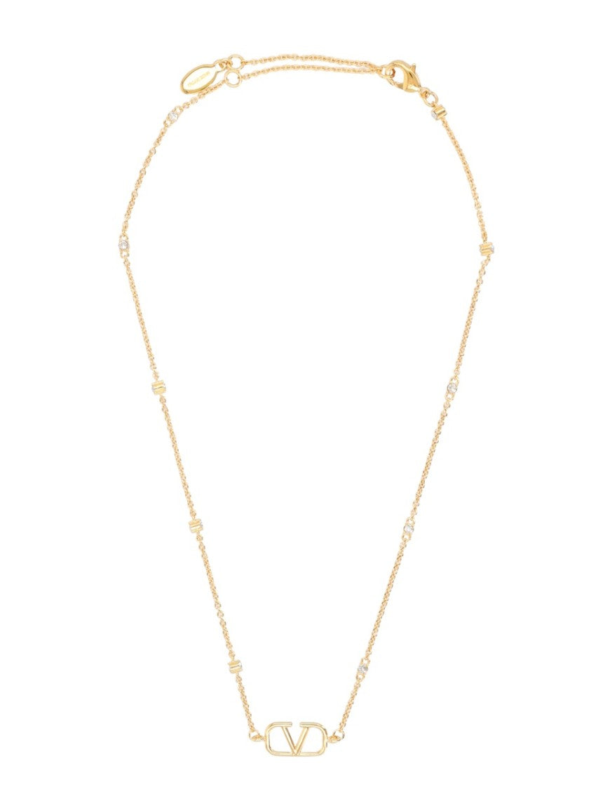 Valentino Garavani Vlogo Signature Gold Oval Necklace