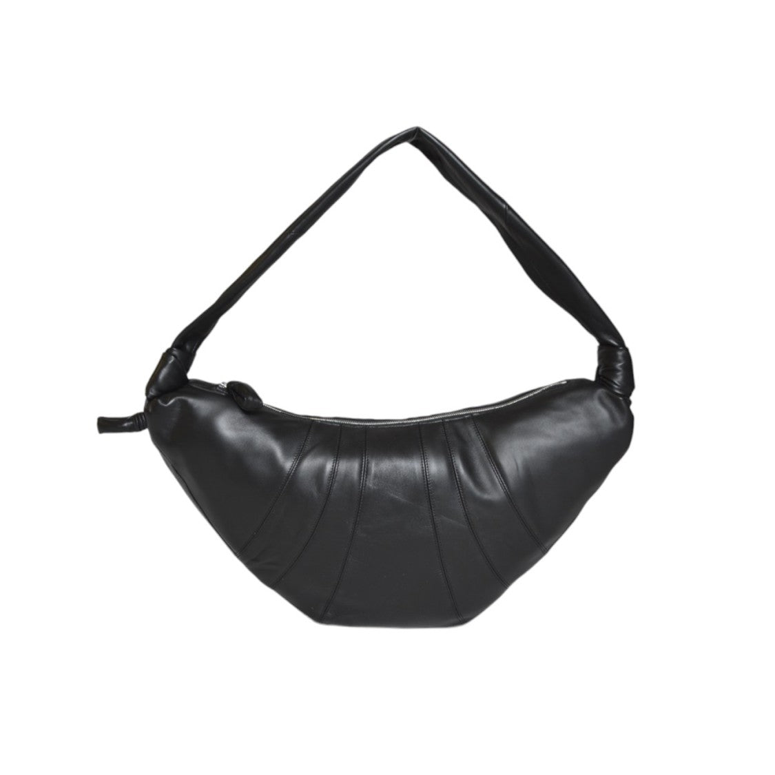 Lemaire Crescent-Shaped Handbag With Pleated Detailing And Padded Strap