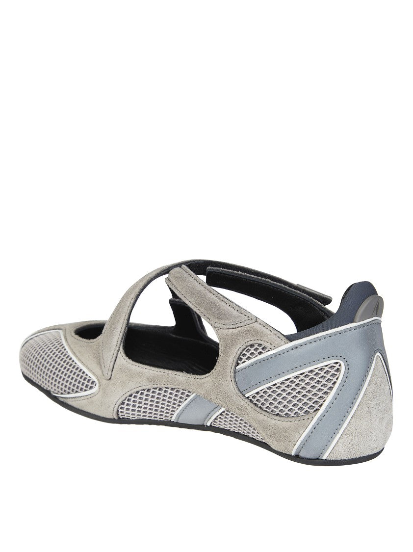 The Attico Grey Ballerina Floor01 Mesh Flats