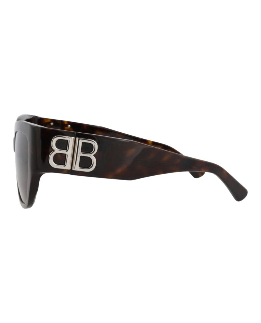 Balenciaga Square-Frame Tortoiseshell Sunglasses With Metallic Detail