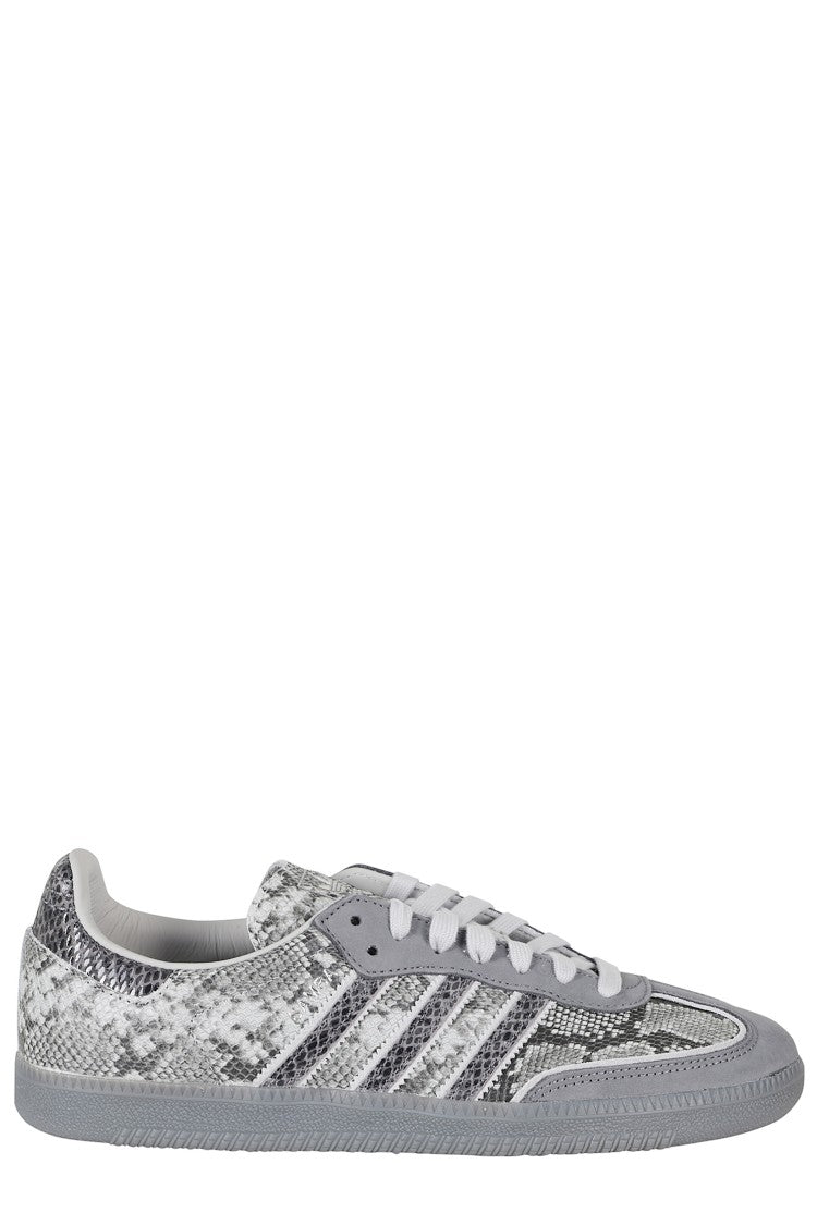 Adidas Originals Gray Samba Og Snake Print Leather Sole Leather Sneakers