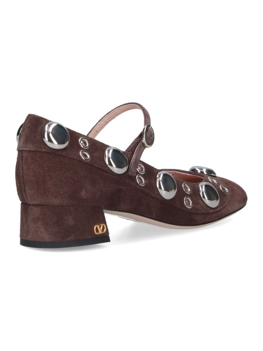 Valentino Garavani Mary-Jane Nellcôte Suede Shoes With Studded Detail