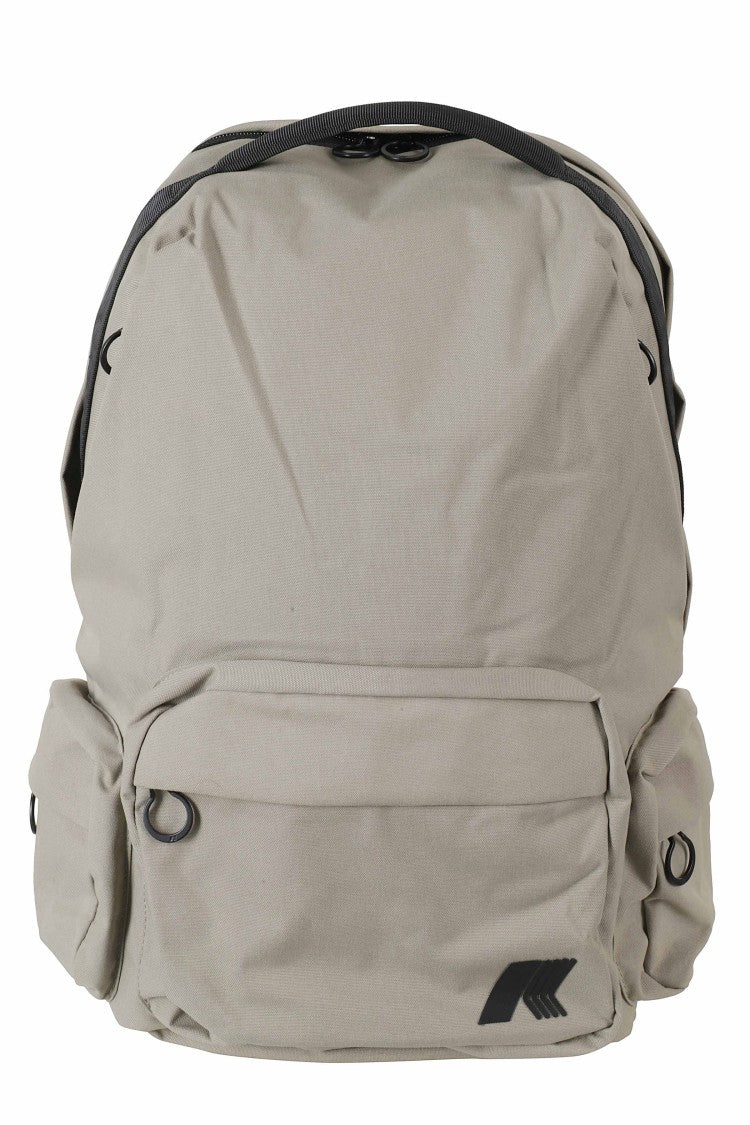K-Way Dove Gray Anais Two-Way Zip Nylon Backpack