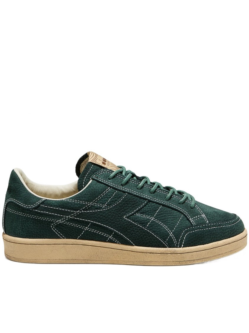 Diadora Textured Dark Green Low-Top Sneakers