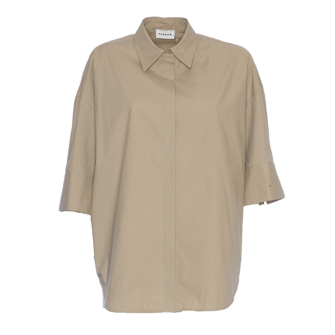 Parosh Relaxed Oversized Cotton Shirt With Button Closure