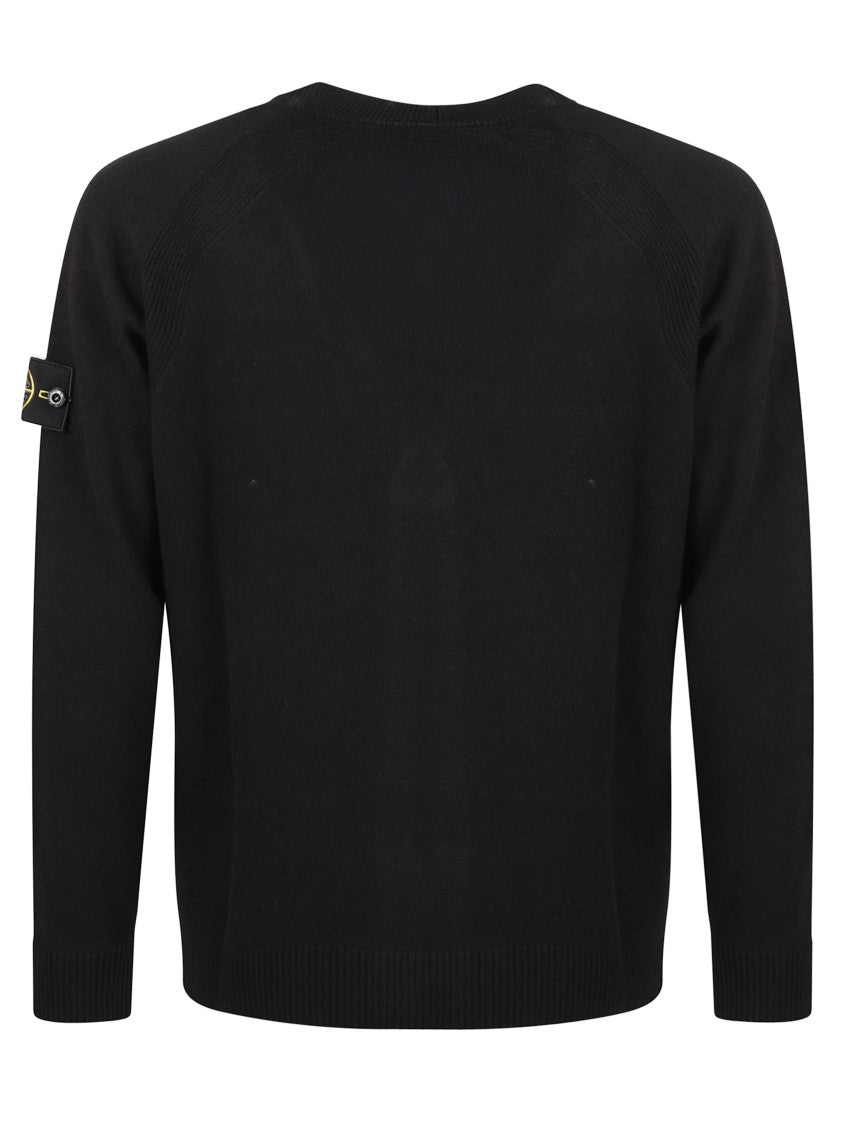 Stone Island Cardigan-Style Sweater With V-Neckline And Distinctive Logo